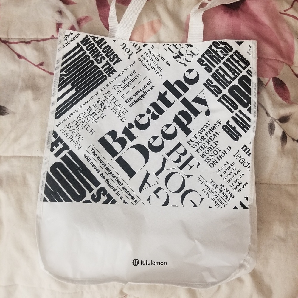 LARGE White Lululemon shopping bag